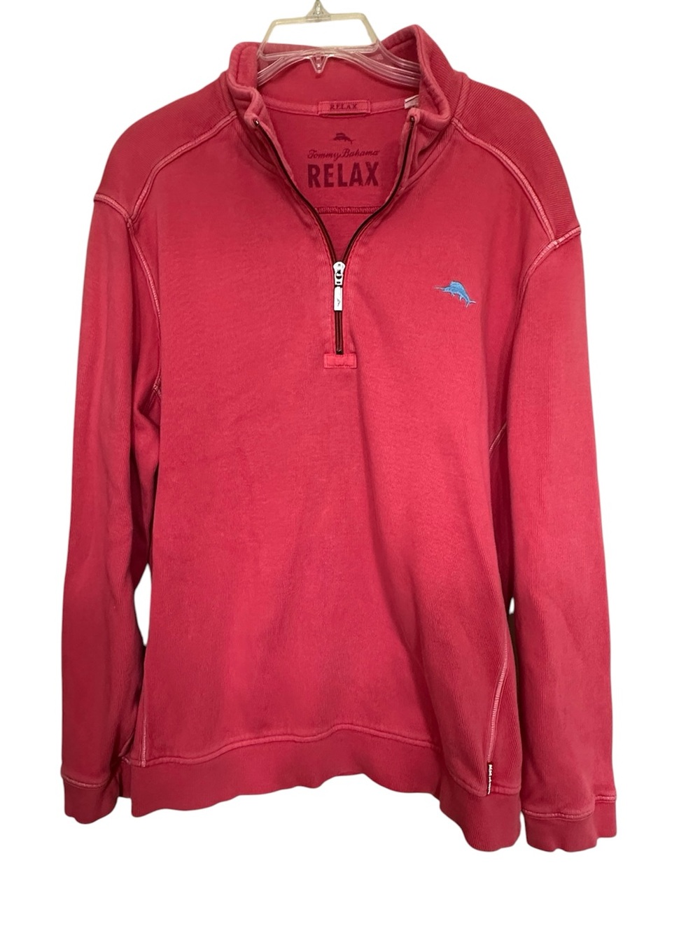 Tommy Bahama Men's Coral Red Crewneck Pullover